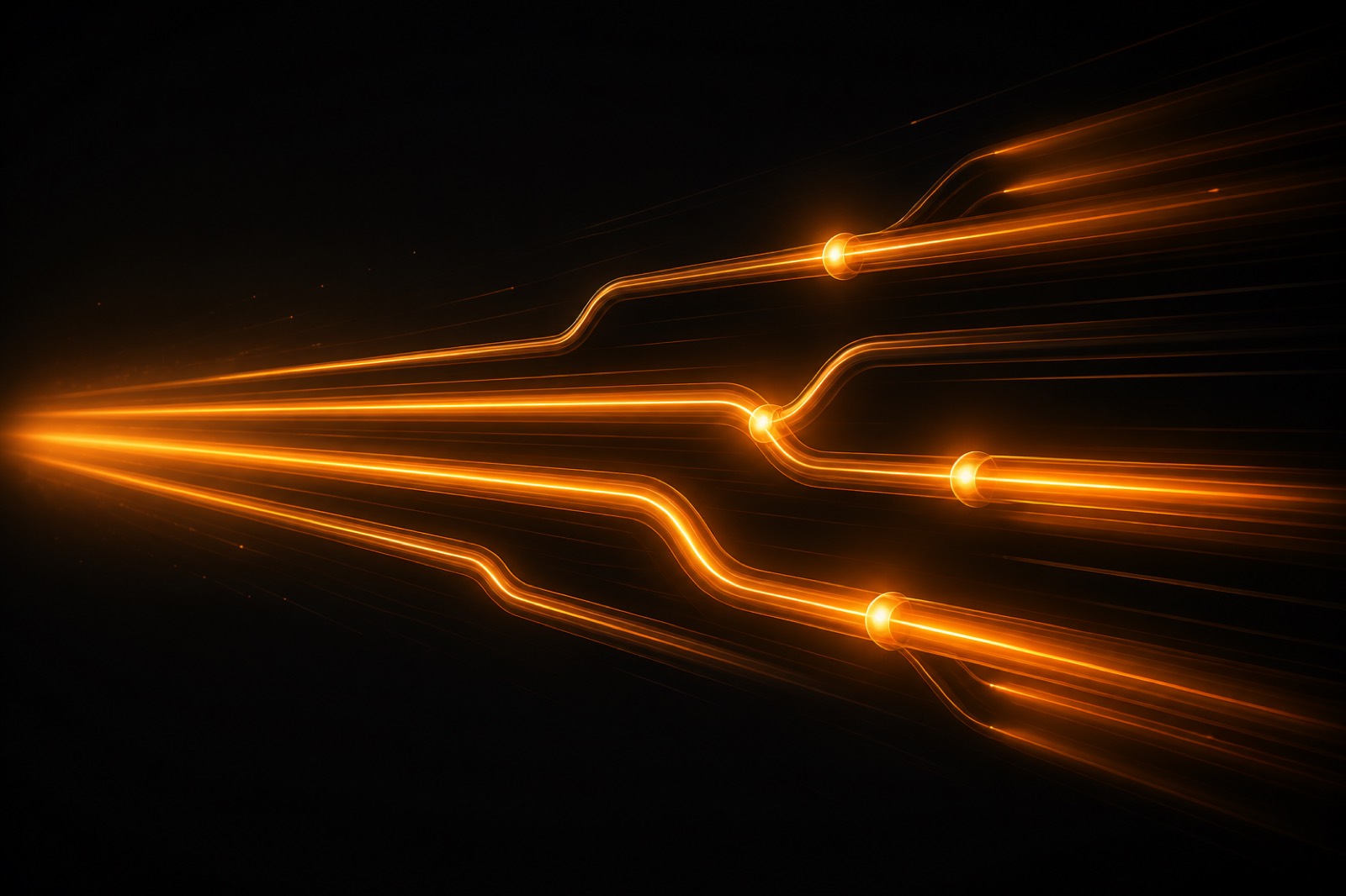 Abstract orange light trails